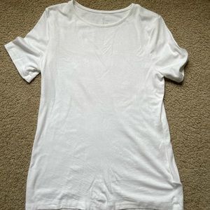 Plain white cotton t-shirt.